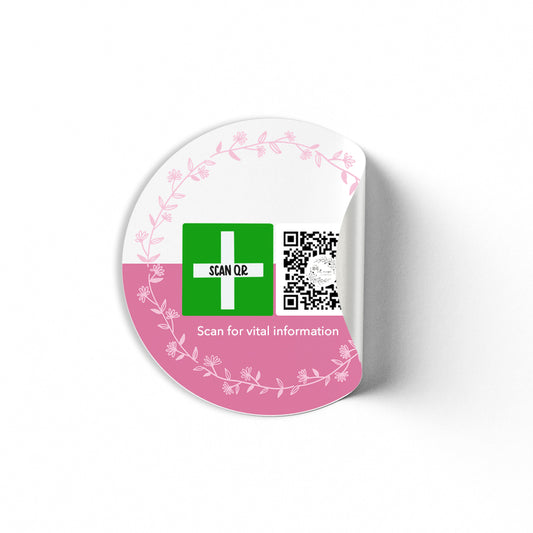 Safety & Medical Alert ID Clothing Stickers 5cm (30pc)