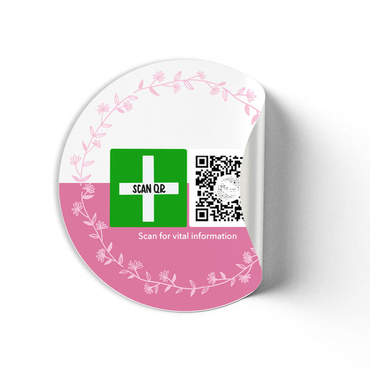 White Labelling Sticker 8cm | Safety & Medical Alert ID