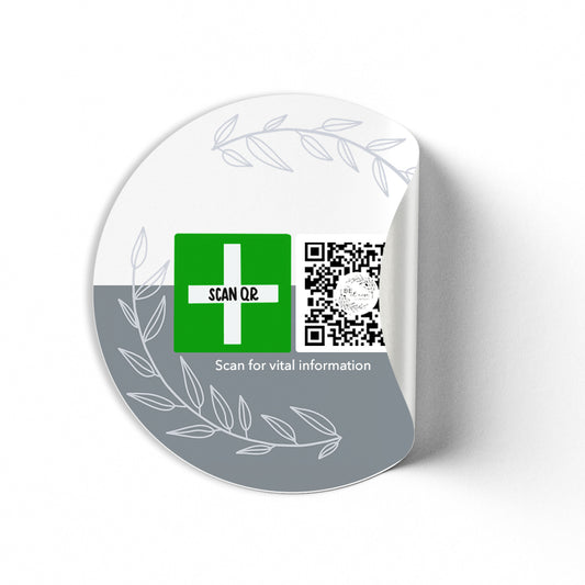 White Labelling Sticker 8cm | Safety & Medical Alert ID