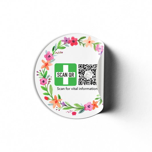 White Labelling Stickers 5cm (12pc) | Safety & Medical Alert ID