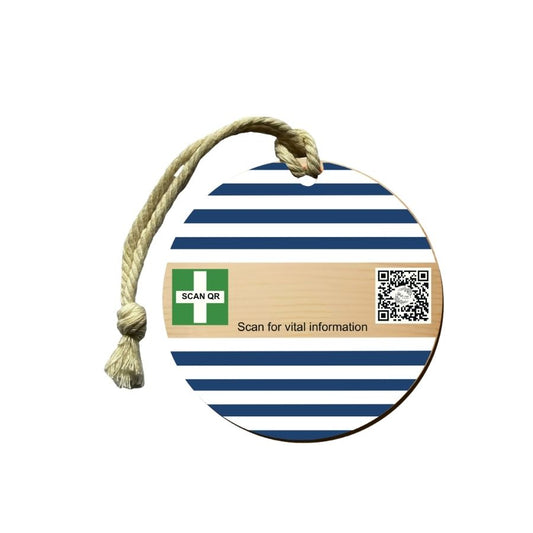 Safety & Medical Alert ID Timber Tag 5cm with Rope