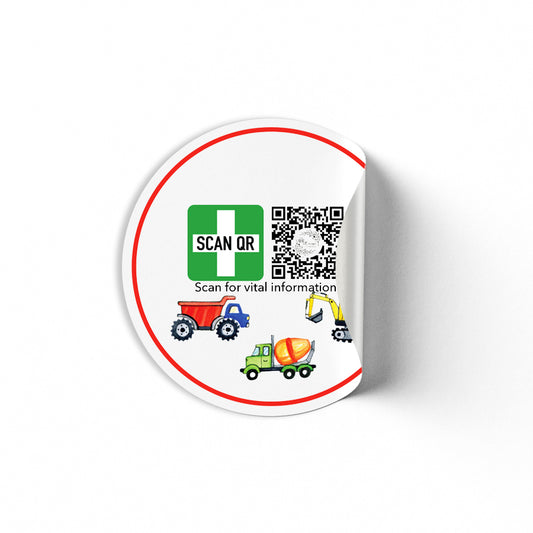 Safety & Medical Alert ID Clothing Stickers 5cm (30pc)