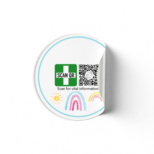 Safety & Medical Alert ID Clothing Stickers 5cm (30pc)