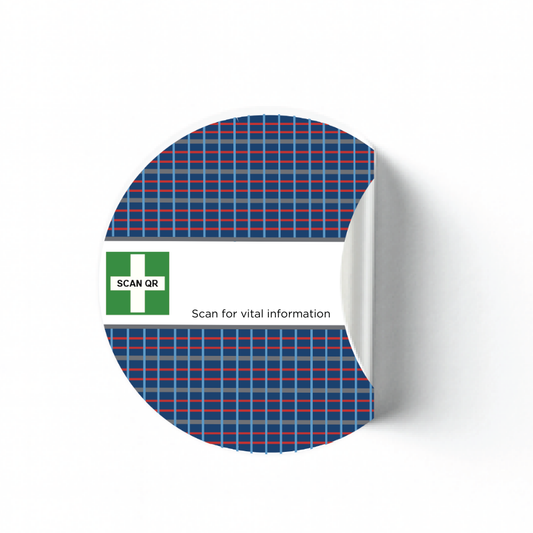 Safety & Medical Alert ID Clothing Stickers 5cm (30pc)