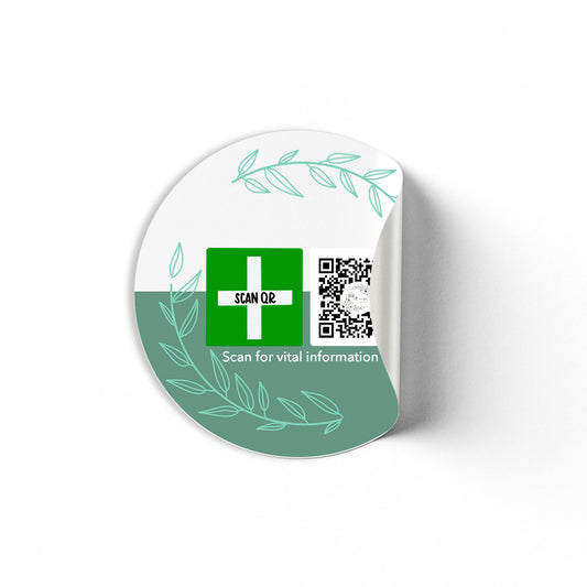 White Labelling Stickers 5cm (12pc) | Safety & Medical Alert ID