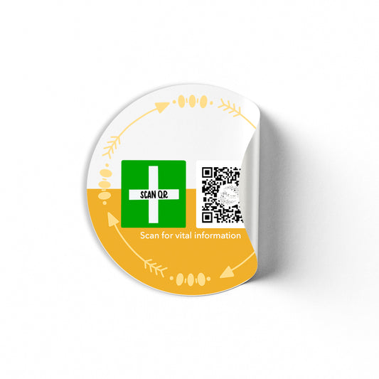 White Labelling Stickers 5cm (12pc) | Safety & Medical Alert ID