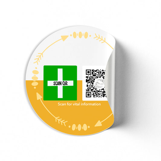 White Labelling Sticker 8cm | Safety & Medical Alert ID