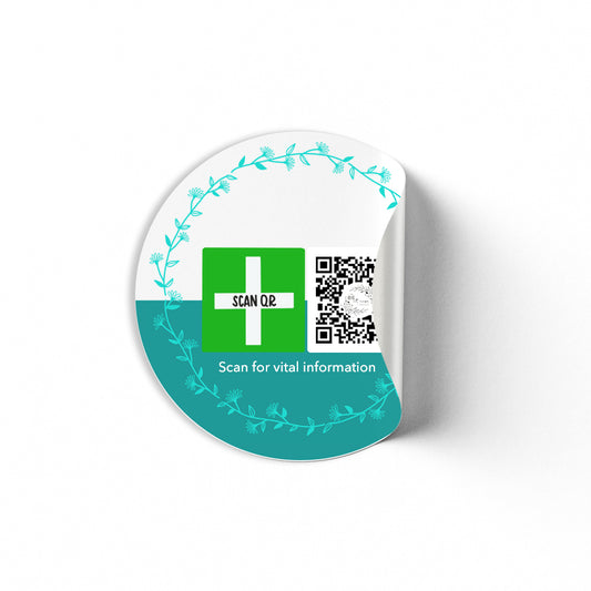 Safety & Medical Alert ID Clothing Stickers 5cm (30pc)