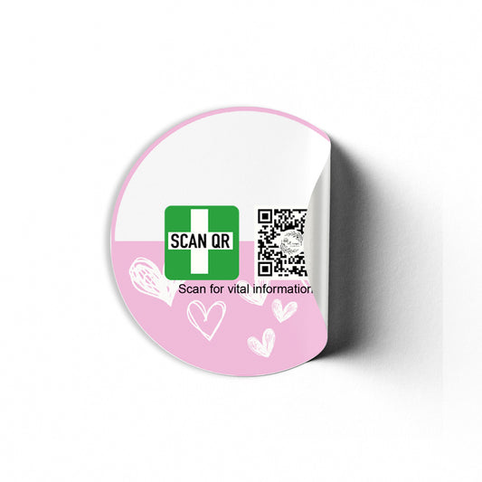 Safety & Medical Alert ID Clothing Stickers 5cm (30pc)