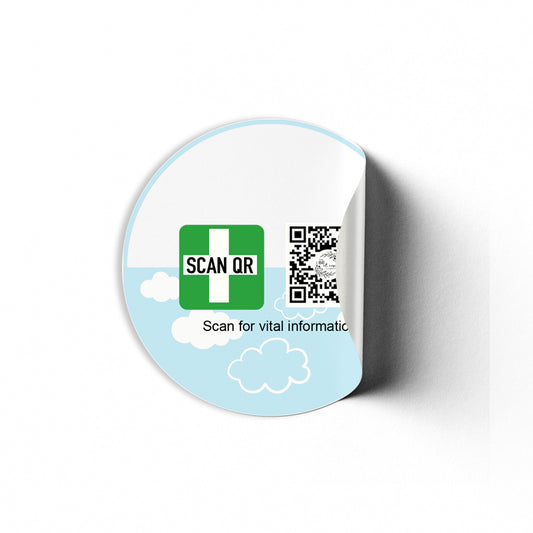 White Medical ID Stickers Australia | 5cm Safety Labels (12pc)