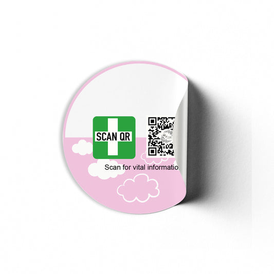 Safety & Medical Alert ID Clothing Stickers 5cm (30pc)