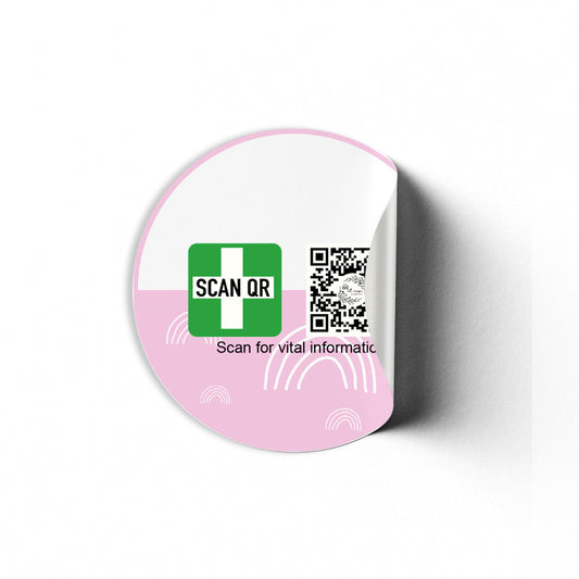 Safety & Medical Alert ID Clothing Stickers 5cm (30pc)