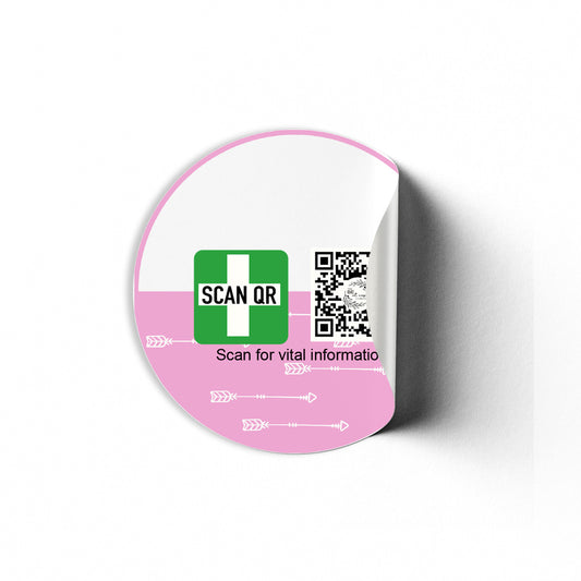 Safety & Medical Alert ID Clothing Stickers 5cm (30pc)