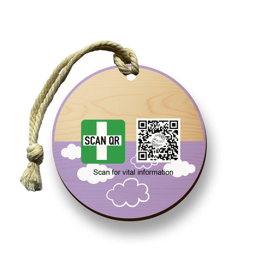 School Bag Emergency Tag Australia | 8cm Medical Timber Tag