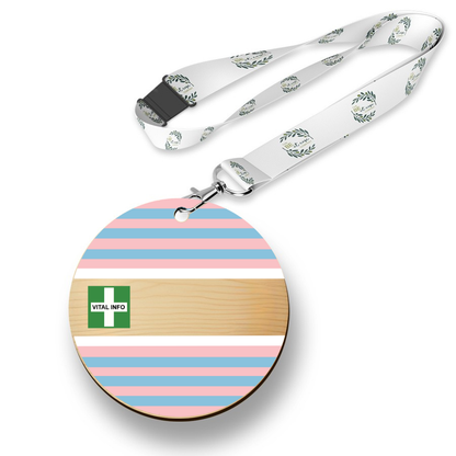 Timber Tag 5cm with lanyard