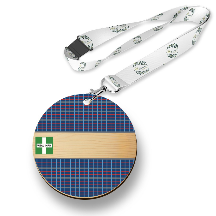 Timber Tag 5cm with lanyard