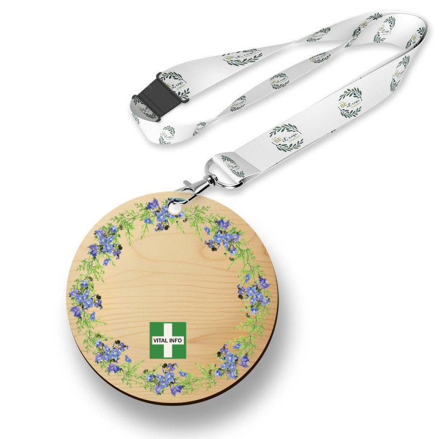 Timber Tag 5cm with lanyard