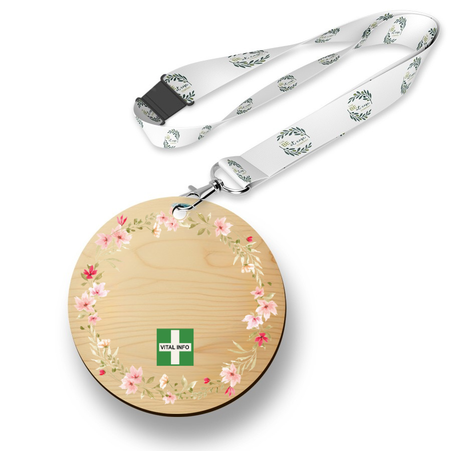 Timber Tag 5cm with lanyard