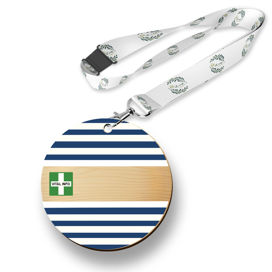 Timber Tag 5cm with lanyard