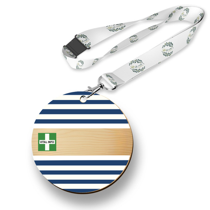 Timber Tag 5cm with lanyard